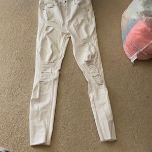 brand new never worn white high rise skinny jeans